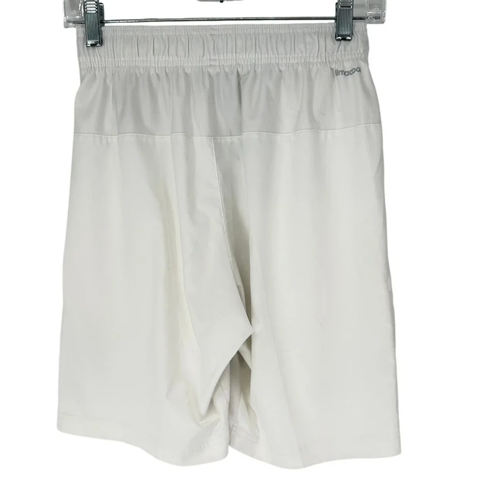 Adidas Athletic Shorts Mens Small White Climacool 3-Stripes Gym Training 7058-IO